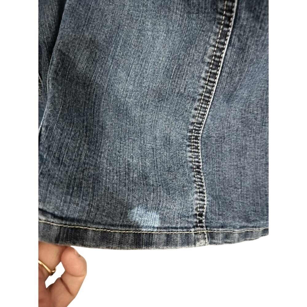 5327)Y2K LA Blues 20W Flared Panelled Grunge Boho Cargo Denim Maxi Skirt - Picture 6 of 8